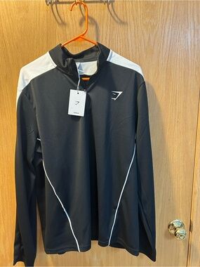 Gymshark NWT Black and White Performance Zip Pullover